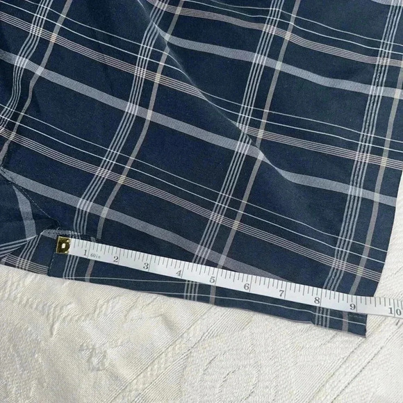 PGA Tour Golf Shorts Mens Size 44 Navy Blue Plaid Quick Dry 9" Inseam Flat Front - Picture 6 of 8